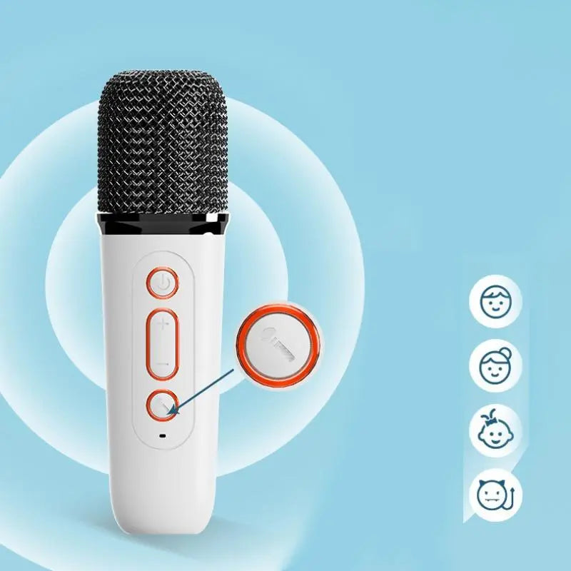 Summer Wireless Karaoke Speaker with Wireless Microphone & LED Light, Wireless BT Speaker with LED Ambient Light, Electronics Outdoor Speaker, Karaoke Machine for Home Party Birthday Gift, Mini Microphone