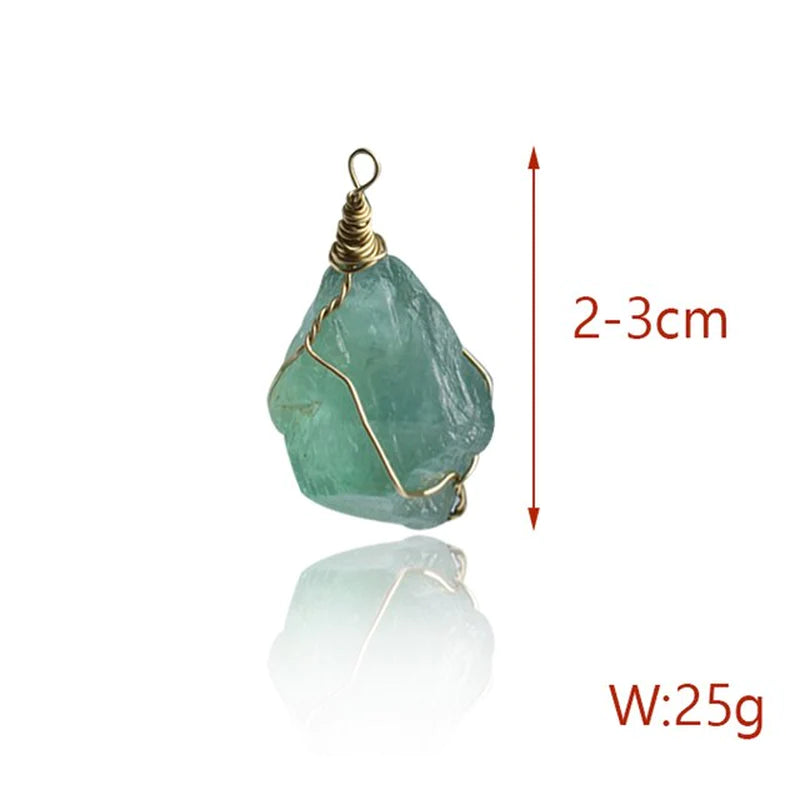 1Pc Irregular Rainbow Stone Natural Crystal Chakra Rock Necklace Golden Plated Quartz Pendant Nice Gift for Lover Friends