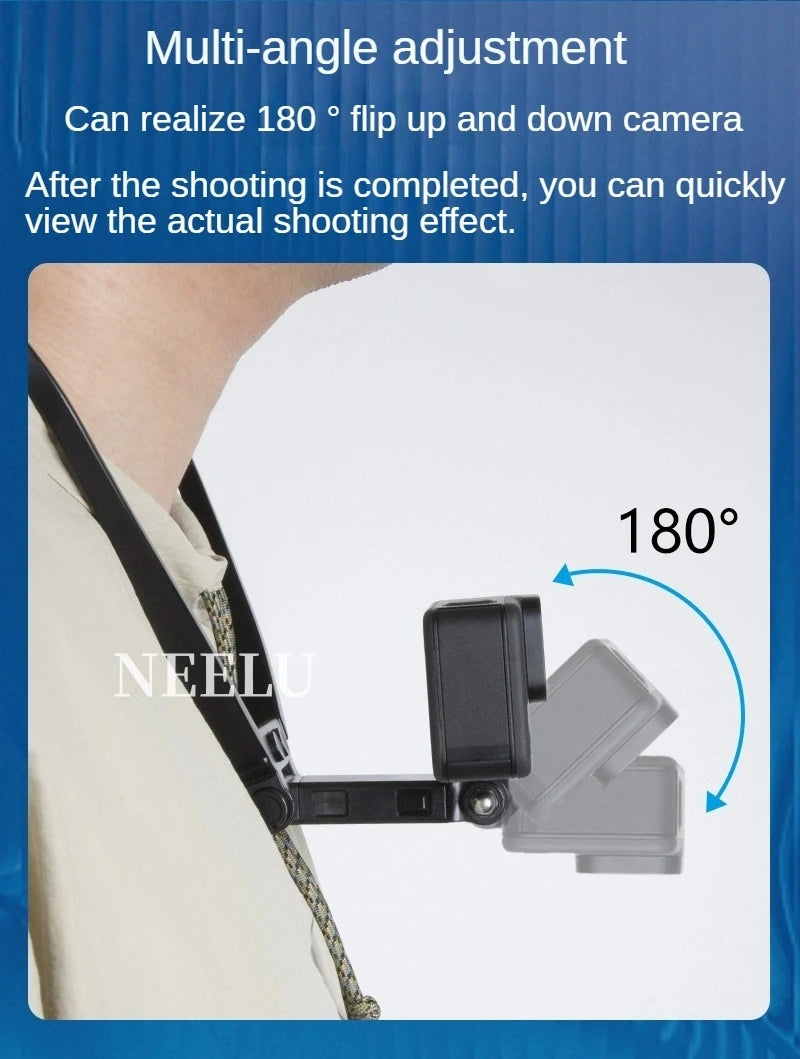Neck Hold Mount for Phone Gopro Hero 12 10 9 Insta360 X3 DJI Osmo Action Camera Anti-Shake Lanyard Strap for Gopro Accessories