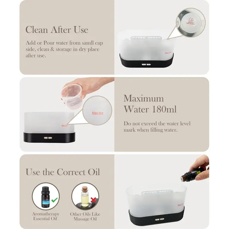 "Flame Design Colorful Air Humidifier - USB Powered Christmas Gift Set"
