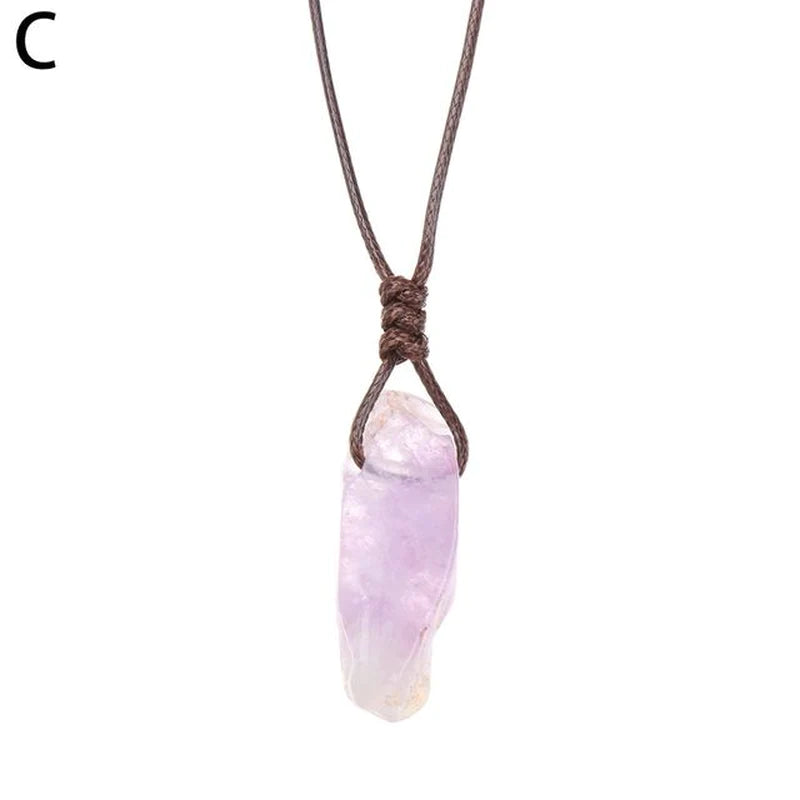 1Pc Irregular Rainbow Stone Natural Crystal Chakra Rock Necklace Golden Plated Quartz Pendant Nice Gift for Lover Friends