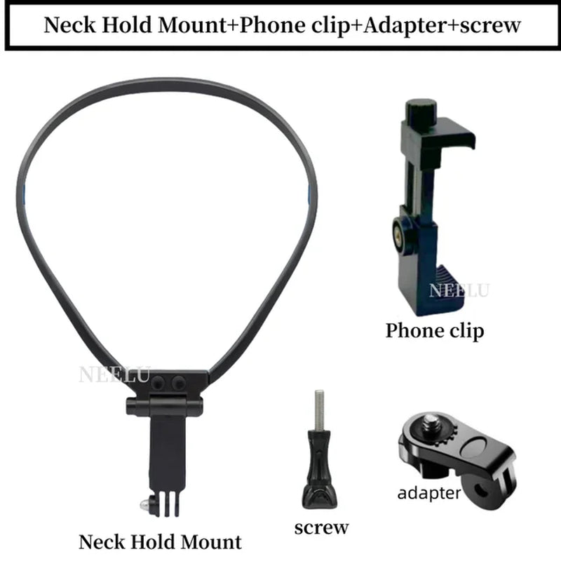 Neck Hold Mount for Phone Gopro Hero 12 10 9 Insta360 X3 DJI Osmo Action Camera Anti-Shake Lanyard Strap for Gopro Accessories