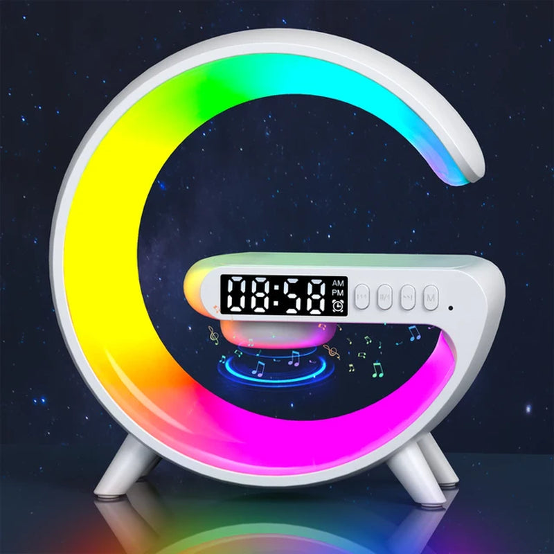 3-in-1 Wireless Charger Stand with Speaker, Night Light, and Fast Charging for iPhone, Samsung, and More