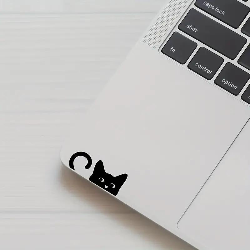 Cat Pattern Car Rearview Mirror Sticker, Vinyl Material Car Mirror Decal, Car Interior Decoration Accessories for Car, Home, Office