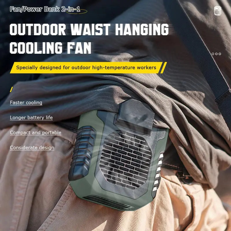 "Portable USB Rechargeable Mini Fan with Power Bank Function - Perfect for Outdoor Cooling!"
