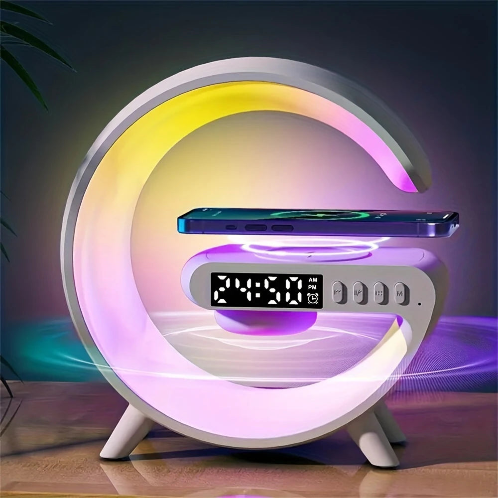 3-in-1 Wireless Charger Stand with Speaker, Night Light, and Fast Charging for iPhone, Samsung, and More