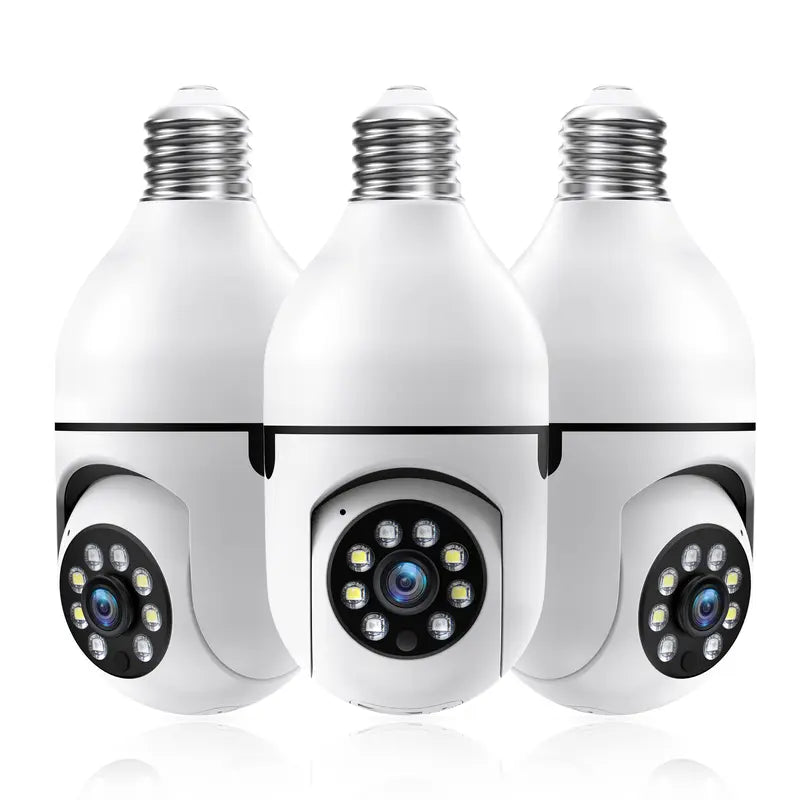 "360° Viral Lightbulb Security Camera - Wireless 2K Camera with Color Night Vision, Motion Detection, Two-Way Talk"