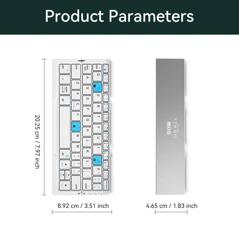 Charging Wireless BT Keyboard, Foldable Keyboard with Hidden Stand & Bag, Gaming Keyboard, Portable Keyboard for Phone & Tablet