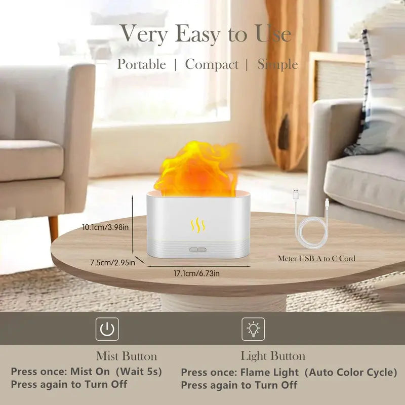 "Flame Design Colorful Air Humidifier - USB Powered Christmas Gift Set"