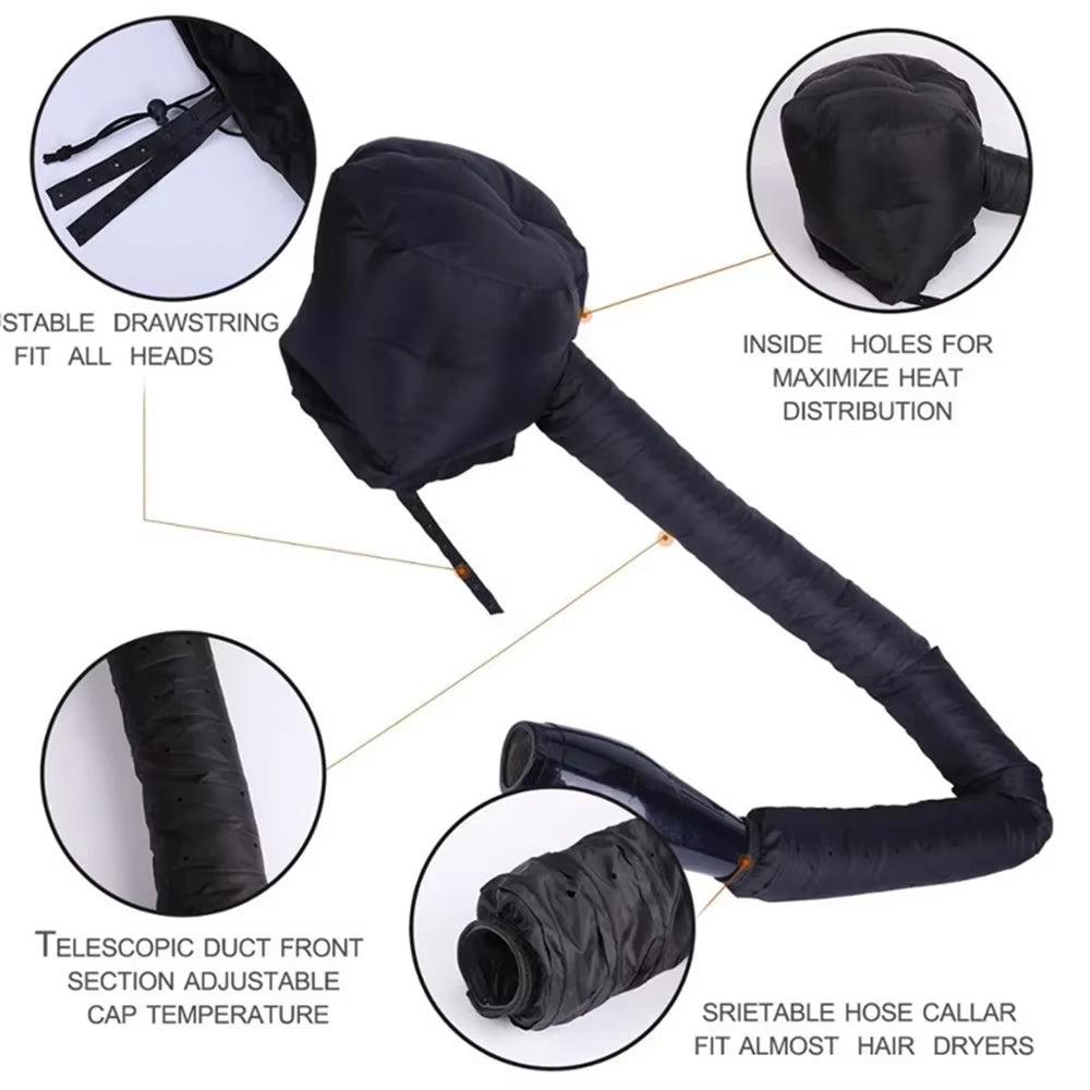 Hair Drying Cap Hair Dryer Caps Care Hair Perm and Dye Styling Warm Air Adjustable Drying Hood Home Hairdressing Salon Supply
