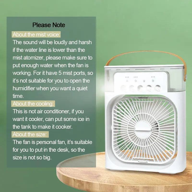 "Portable 4-in-1 Air Conditioner Fan with LED Lights"
