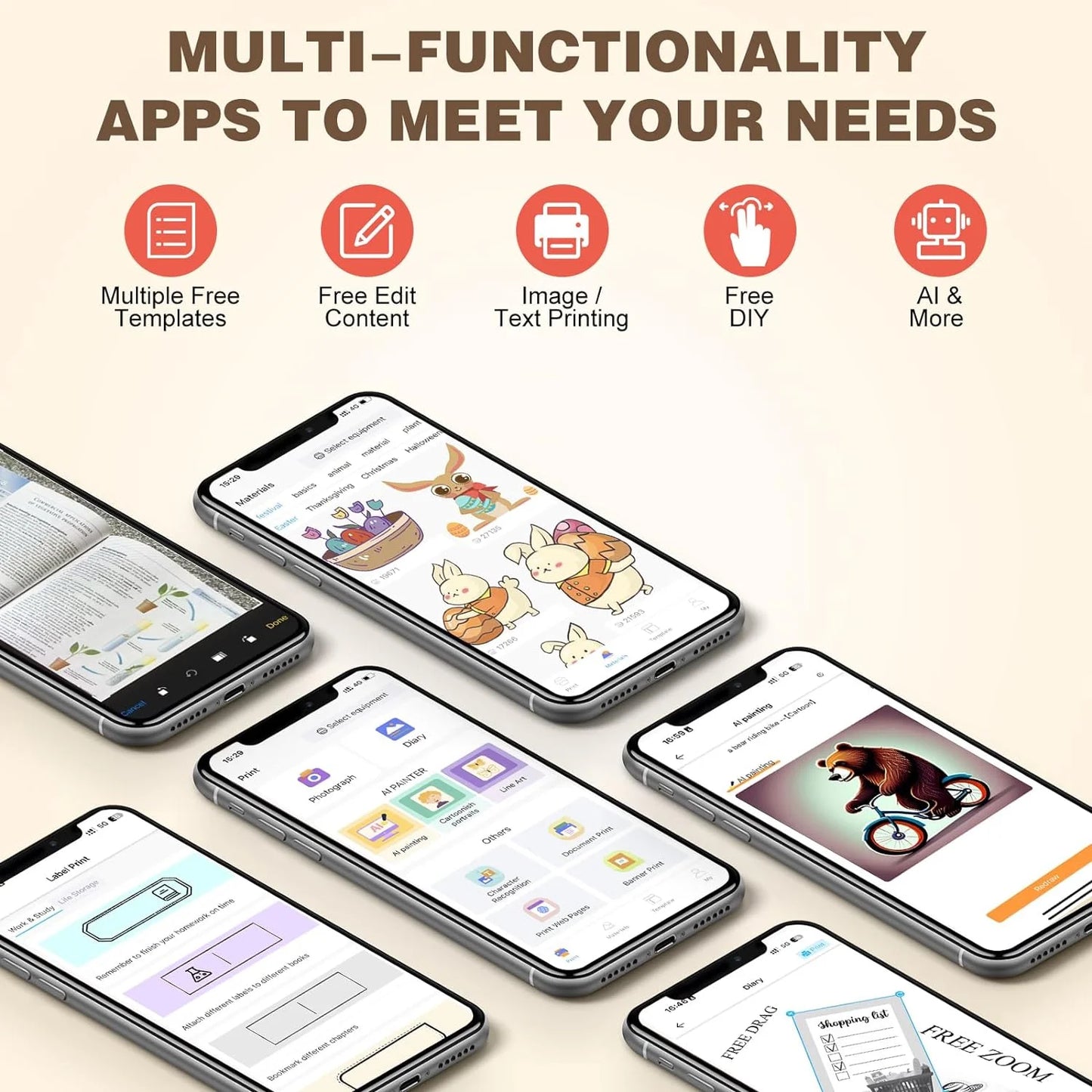 "Mini Bluetooth Pocket Printer: Portable Inkless Sticker Maker for Phone, Wireless Label Printer with Tape - Perfect for Notes, Children DIY - Compatible with iOS & Android"