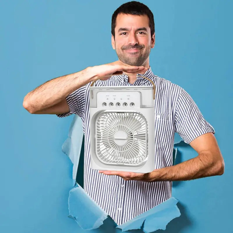 "Portable 4-in-1 Air Conditioner Fan with LED Lights"