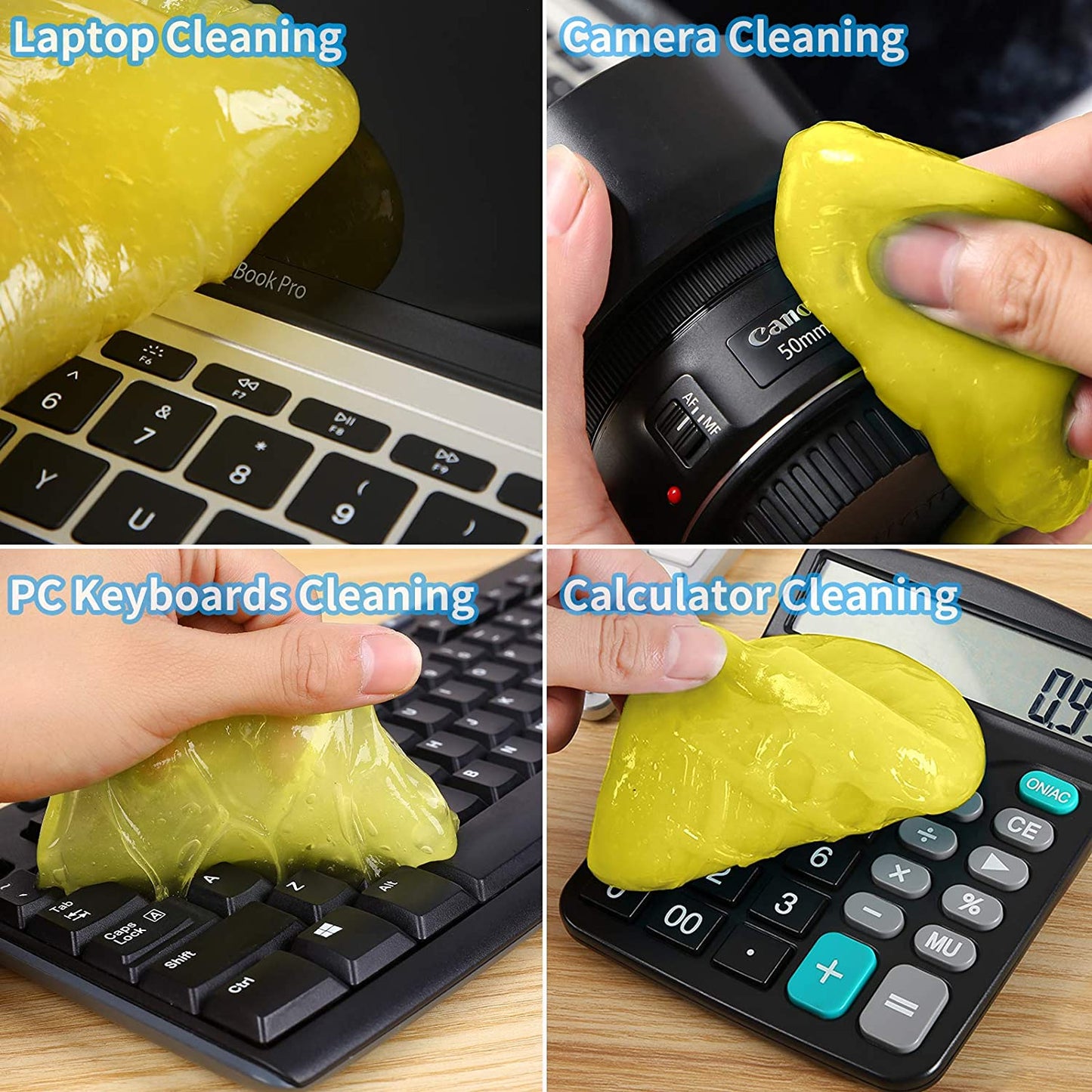 Car Dust Cleaning Gel - Universal Auto Putty Car Dust Remover Cleaner Gel for Car Interior Cleaner Keyboard Detailing Cleaning 2 Pack Yellow