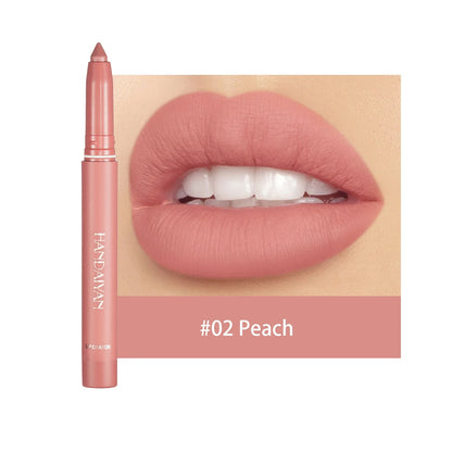 Nude Matte Lipstick Velvet Soft Mist Texture Lips Liner Pencil Waterproof Long Lasting Color Rendering Non-Stick Cup Lip Gloss