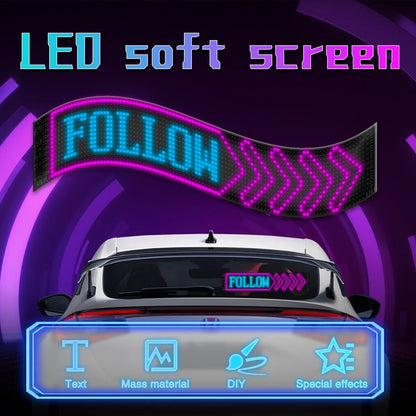 Car LED Matrix Pixel Panel DIY RGB Lighting Graffiti Scrolling Text Board Windshield Advertising Screen Bluetooth APP Control