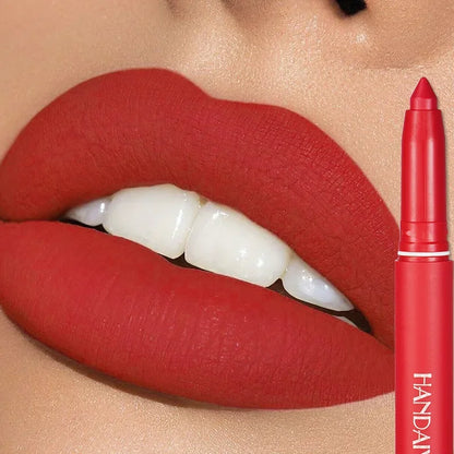 Nude Matte Lipstick Velvet Soft Mist Texture Lips Liner Pencil Waterproof Long Lasting Color Rendering Non-Stick Cup Lip Gloss