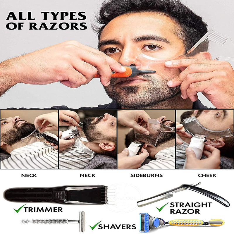 Precision Beard Shaping Tool with Comb - Perfect Lines & Edges