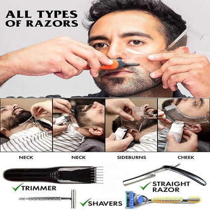 Precision Beard Shaping Tool with Comb - Perfect Lines & Edges