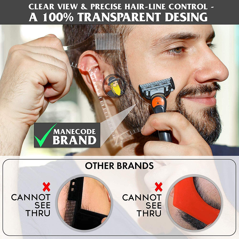 Precision Beard Shaping Tool with Comb - Perfect Lines & Edges