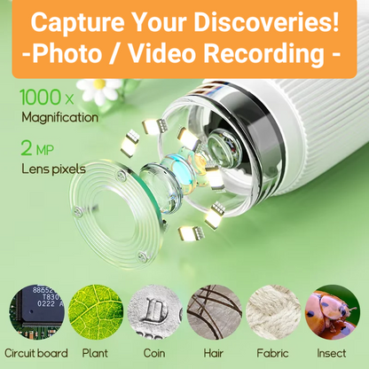 Microzoom Pro - Portable Rechargeable Microscope for Kids & Adults