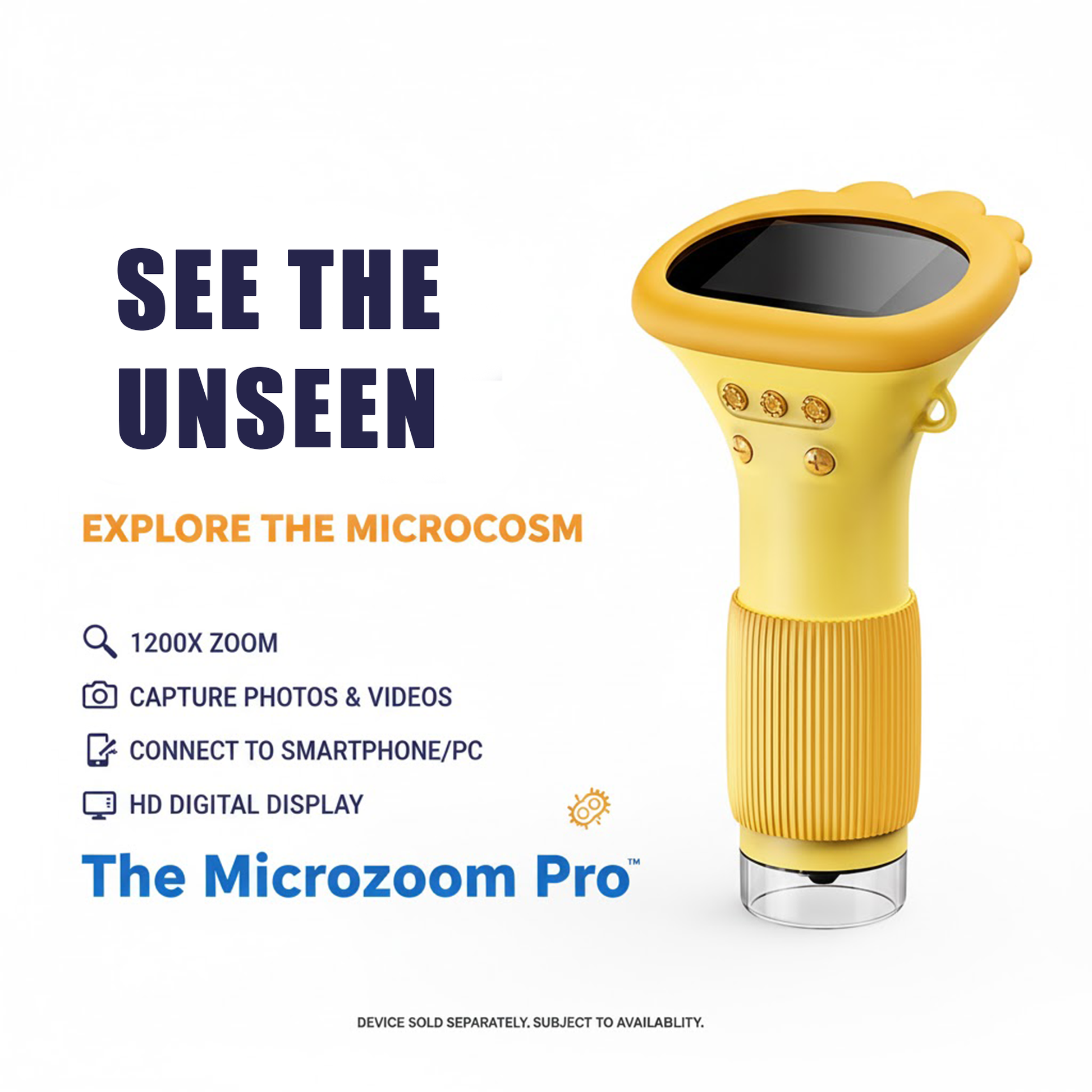 Microzoom Pro - Portable Rechargeable Microscope for Kids & Adults