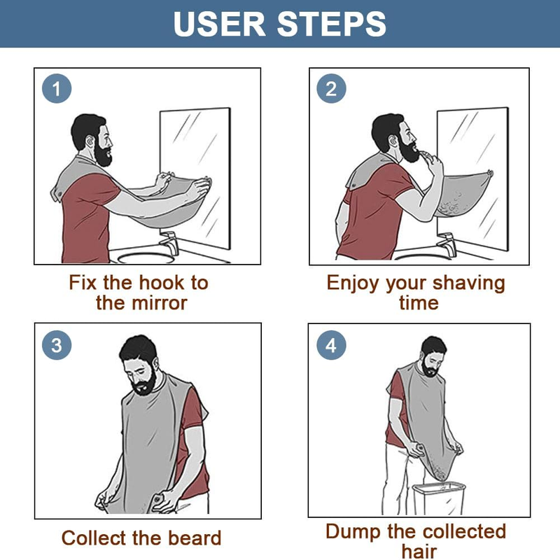  Mess-Free Grooming: Beard Bib & Apron - Shaving & Trimming Catcher Cloth for Men