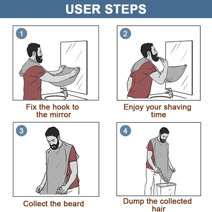  Mess-Free Grooming: Beard Bib & Apron - Shaving & Trimming Catcher Cloth for Men