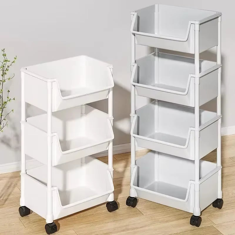 Kitchen Storage Trolley Bookshelf Slit Storage Cabinet Bathroom Living Room Home Organizer Rack Kitchen Corner Narrow