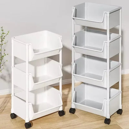 Kitchen Storage Trolley Bookshelf Slit Storage Cabinet Bathroom Living Room Home Organizer Rack Kitchen Corner Narrow