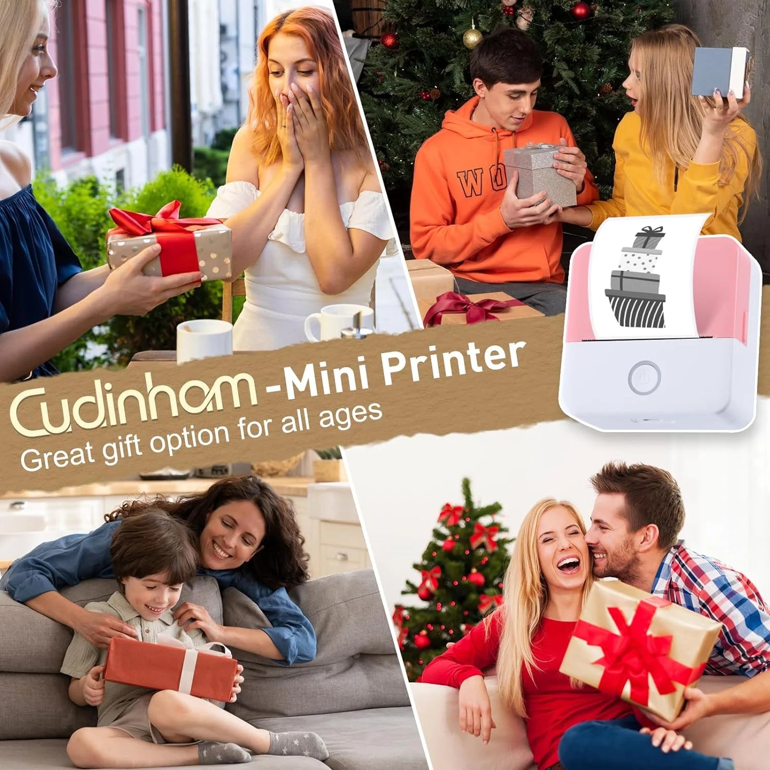 "Mini Bluetooth Pocket Printer: Portable Inkless Sticker Maker for Phone, Wireless Label Printer with Tape - Perfect for Notes, Children DIY - Compatible with iOS & Android"