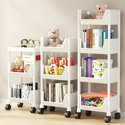 Kitchen Storage Trolley Bookshelf Slit Storage Cabinet Bathroom Living Room Home Organizer Rack Kitchen Corner Narrow