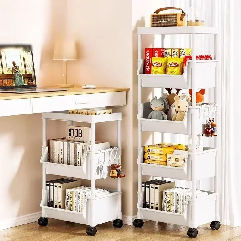 Kitchen Storage Trolley Bookshelf Slit Storage Cabinet Bathroom Living Room Home Organizer Rack Kitchen Corner Narrow