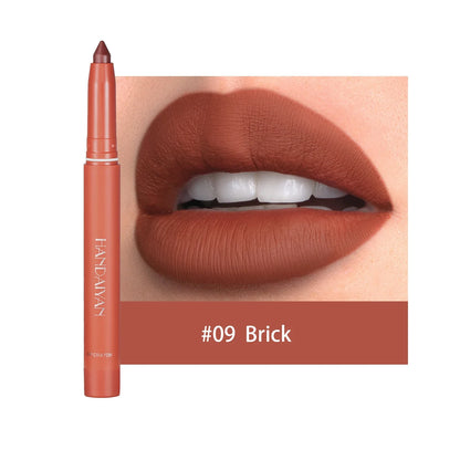 Nude Matte Lipstick Velvet Soft Mist Texture Lips Liner Pencil Waterproof Long Lasting Color Rendering Non-Stick Cup Lip Gloss