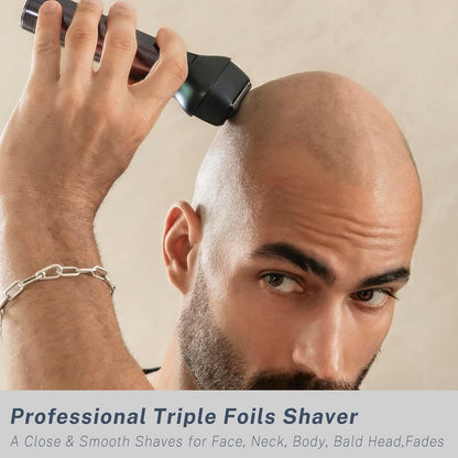 Beard Trimmer and Clippers Set for Men with Foil Shavers, Precise Dial Adjustable 20 Settings, Professional 3-IN-1 Mens Grooming Kit with Nose Trimmer IPX7 Waterproof Wet and Dry, USB-C Rechargeable