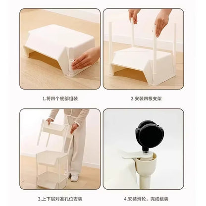 Kitchen Storage Trolley Bookshelf Slit Storage Cabinet Bathroom Living Room Home Organizer Rack Kitchen Corner Narrow