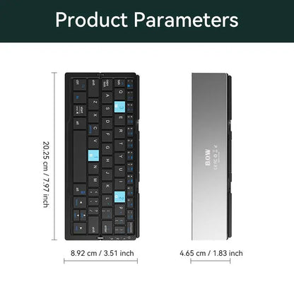 Charging Wireless BT Keyboard, Foldable Keyboard with Hidden Stand & Bag, Gaming Keyboard, Portable Keyboard for Phone & Tablet