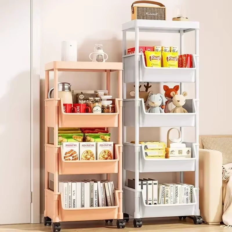 Kitchen Storage Trolley Bookshelf Slit Storage Cabinet Bathroom Living Room Home Organizer Rack Kitchen Corner Narrow