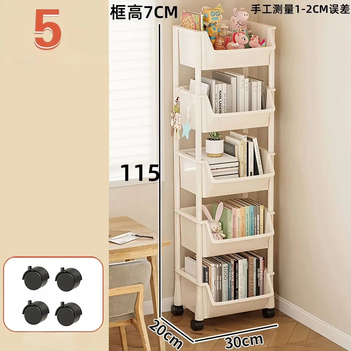 Kitchen Storage Trolley Bookshelf Slit Storage Cabinet Bathroom Living Room Home Organizer Rack Kitchen Corner Narrow