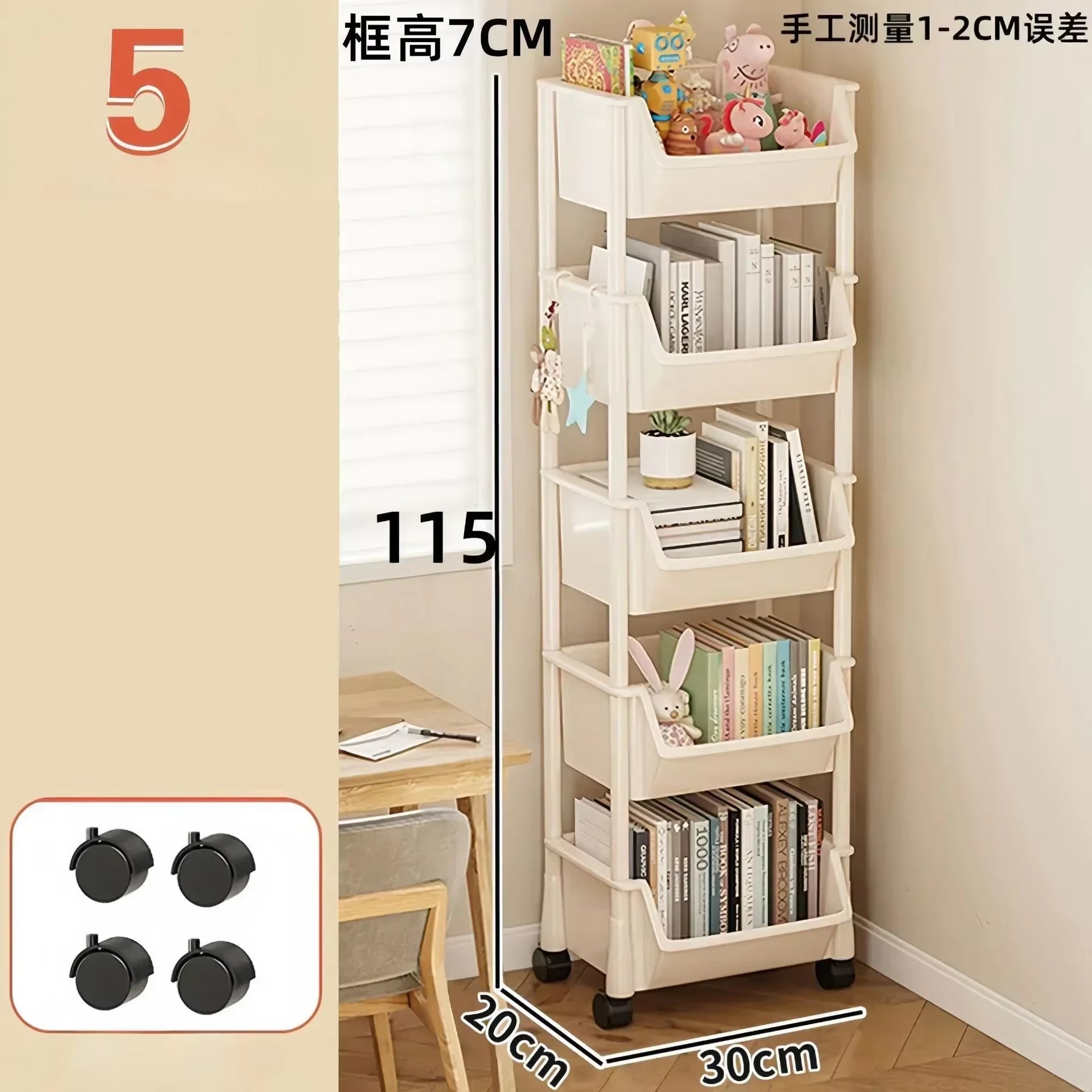 Kitchen Storage Trolley Bookshelf Slit Storage Cabinet Bathroom Living Room Home Organizer Rack Kitchen Corner Narrow