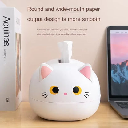 Kawaii Cat Tissue Box Livingroom Napkin Storage Box Kitchen Paper Container Desktop Toilet Paper Holder for Bathroom Dormitory