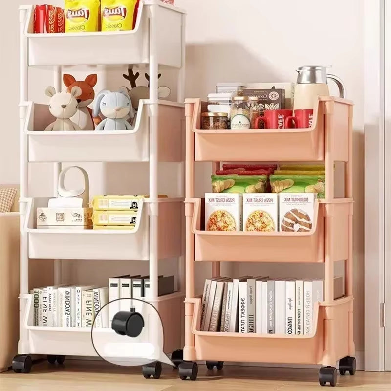 Kitchen Storage Trolley Bookshelf Slit Storage Cabinet Bathroom Living Room Home Organizer Rack Kitchen Corner Narrow