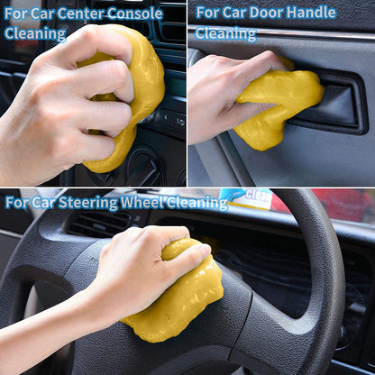 Car Dust Cleaning Gel - Universal Auto Putty Car Dust Remover Cleaner Gel for Car Interior Cleaner Keyboard Detailing Cleaning 2 Pack Yellow
