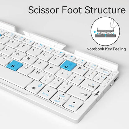 Charging Wireless BT Keyboard, Foldable Keyboard with Hidden Stand & Bag, Gaming Keyboard, Portable Keyboard for Phone & Tablet