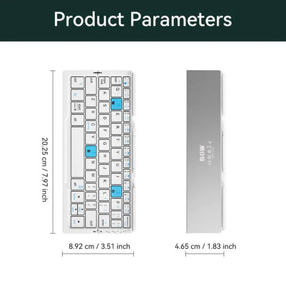 Charging Wireless BT Keyboard, Foldable Keyboard with Hidden Stand & Bag, Gaming Keyboard, Portable Keyboard for Phone & Tablet