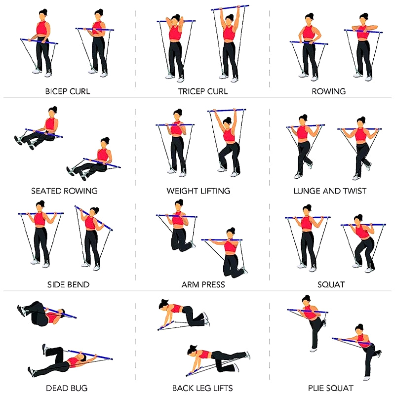 FlexCore Pilates Bar Kit with Resistance Bands