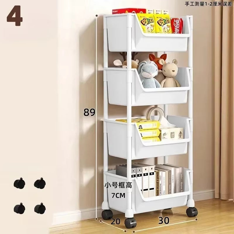Kitchen Storage Trolley Bookshelf Slit Storage Cabinet Bathroom Living Room Home Organizer Rack Kitchen Corner Narrow