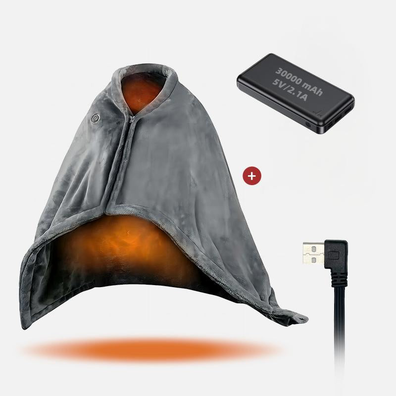 Portable Heated Blanket Shawl, USB Heated Blanket Shawl 59'' X 33.5'' Wearable Electric Blanket Small without Battery Pack Adjustable 3 Levels Fast Heating Electric Throw Machine Washable USB Heated Wrap for Office/Home,Soft Heated Throw Blanket