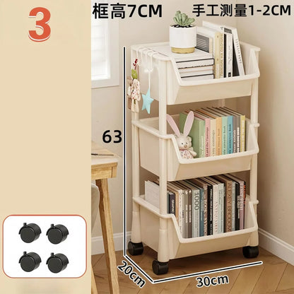 Kitchen Storage Trolley Bookshelf Slit Storage Cabinet Bathroom Living Room Home Organizer Rack Kitchen Corner Narrow