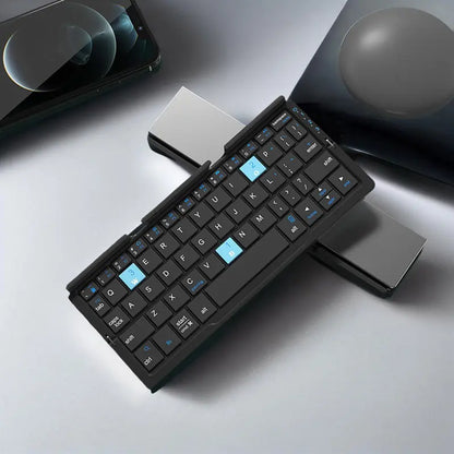 Charging Wireless BT Keyboard, Foldable Keyboard with Hidden Stand & Bag, Gaming Keyboard, Portable Keyboard for Phone & Tablet